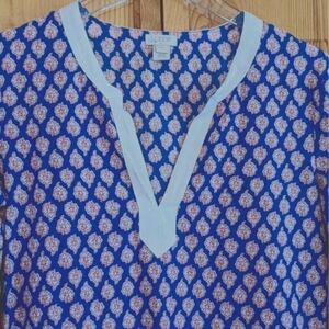 J. CREW ‎ Women's Tunic Paisley Popover Top